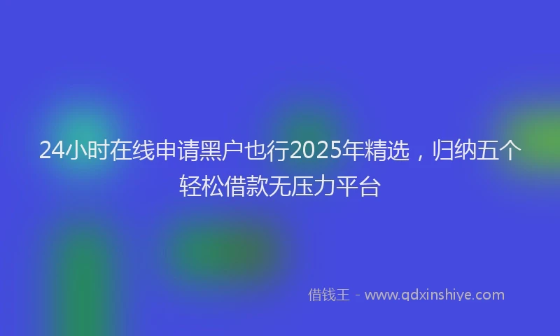 24小时在线申请黑户也行2025年精选，归纳五个轻松借款无压力平台
