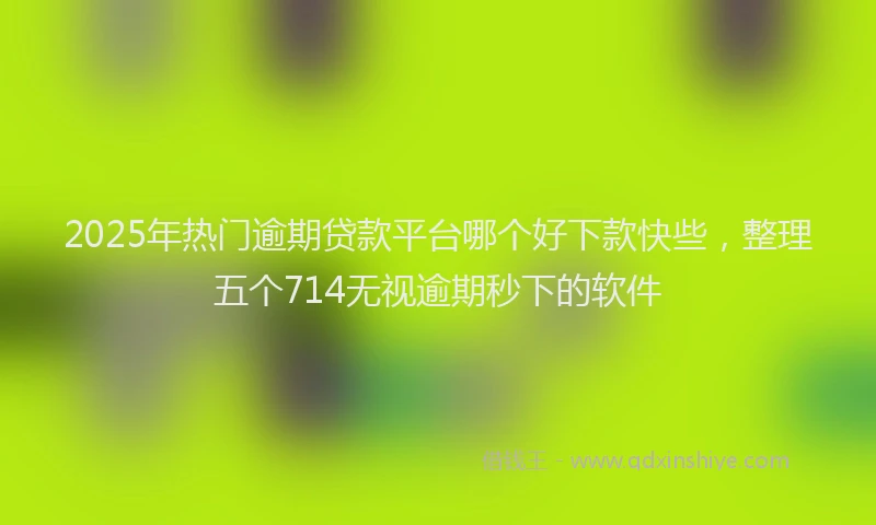 2025年热门逾期贷款平台哪个好下款快些，整理五个714无视逾期秒下的软件