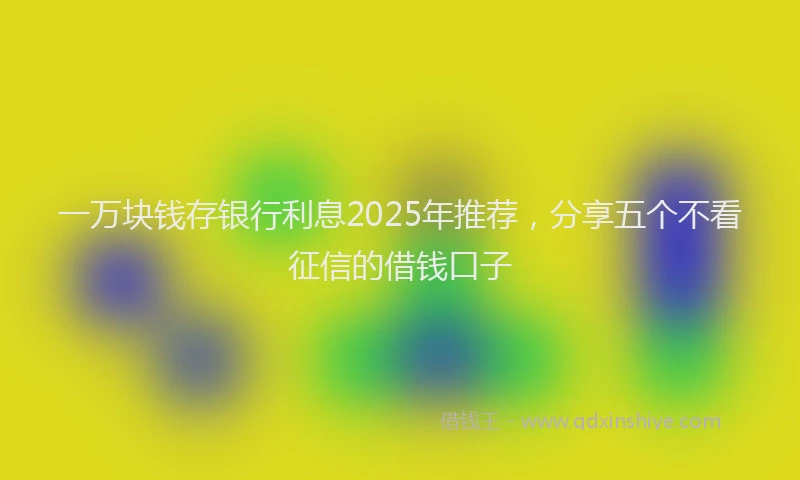 一万块钱存银行利息2025年推荐，分享五个不看征信的借钱口子