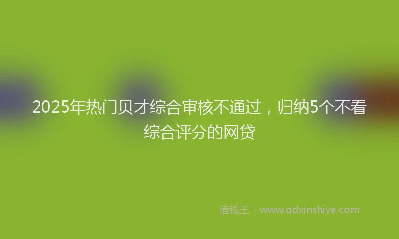 2025年热门贝才综合审核不通过，归纳5个不看综合评分的网贷