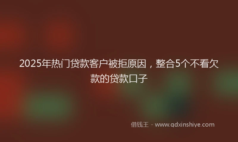 2025年热门贷款客户被拒原因，整合5个不看欠款的贷款口子
