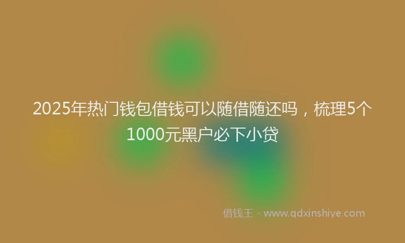 2025年热门钱包借钱可以随借随还吗，梳理5个1000元黑户必下小贷