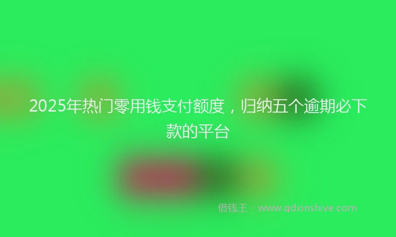 2025年热门零用钱支付额度，归纳五个逾期必下款的平台
