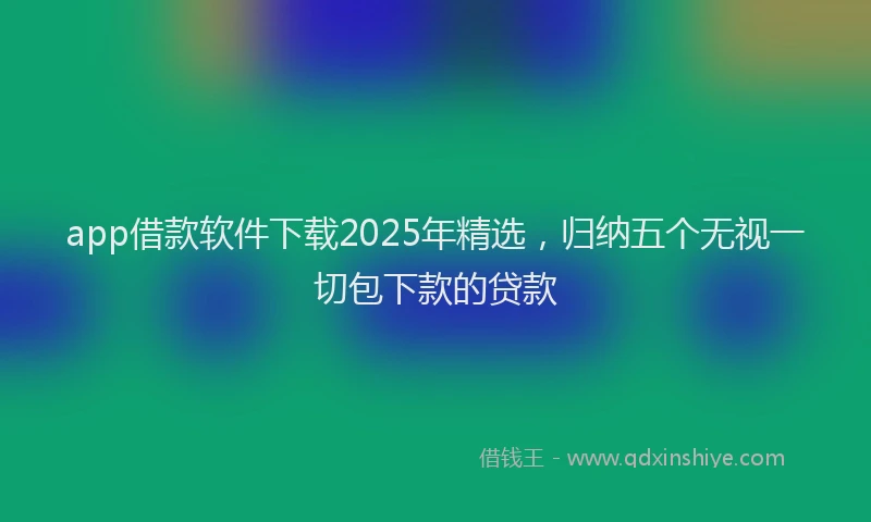 app借款软件下载2025年精选，归纳五个无视一切包下款的贷款