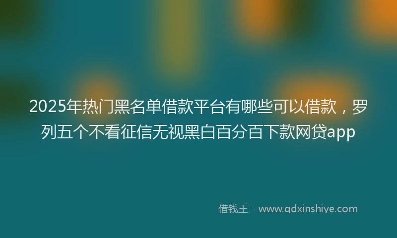 2025年热门黑名单借款平台有哪些可以借款，罗列五个不看征信无视黑白百分百下款网贷app