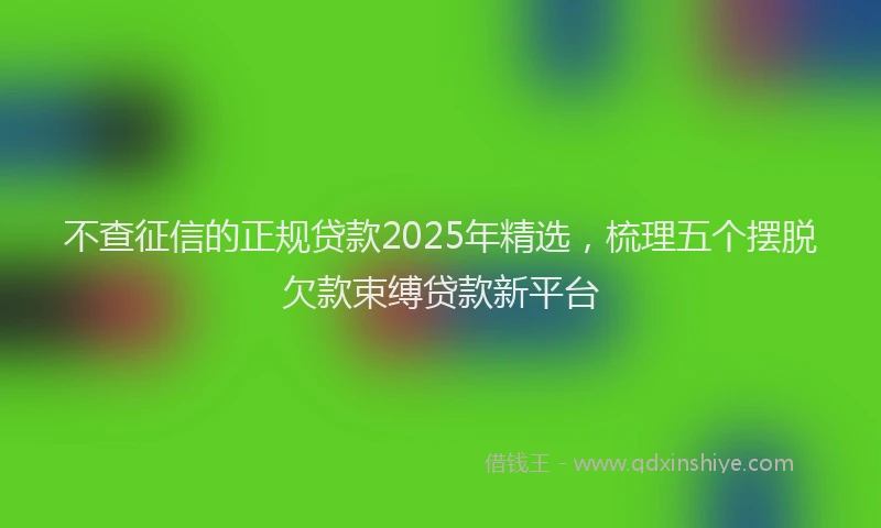 不查征信的正规贷款2025年精选，梳理五个摆脱欠款束缚贷款新平台