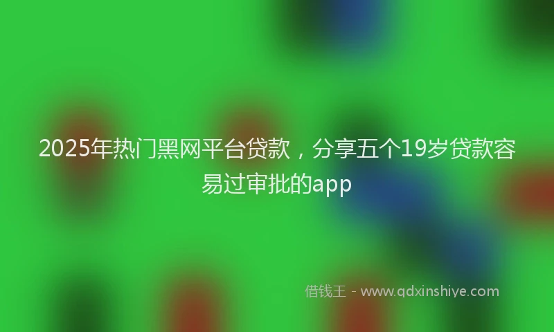 2025年热门黑网平台贷款，分享五个19岁贷款容易过审批的app