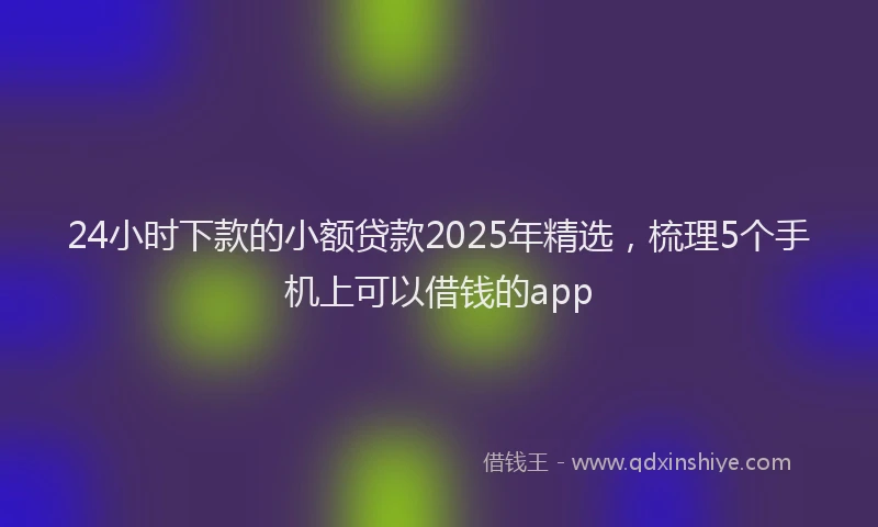 24小时下款的小额贷款2025年精选，梳理5个手机上可以借钱的app