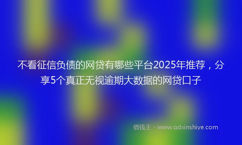 不看征信负债的网贷有哪些平台2025年推荐，分享5个真正无视逾期大数据的网贷口子