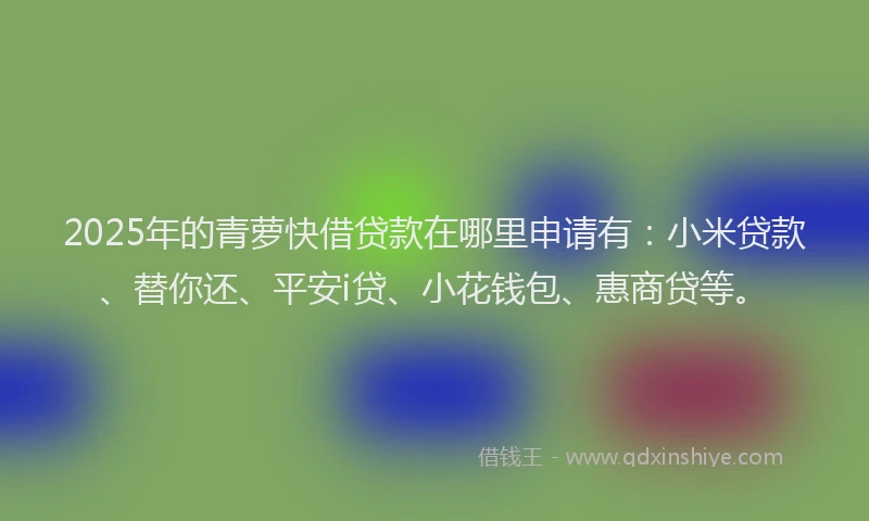 2025年的青萝快借贷款在哪里申请有：小米贷款、替你还、平安i贷、小花钱包、惠商贷等。