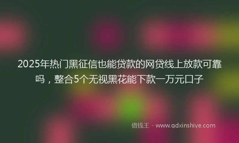 2025年热门黑征信也能贷款的网贷线上放款可靠吗，整合5个无视黑花能下款一万元口子