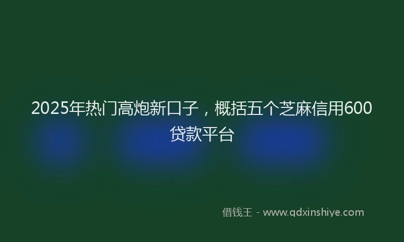 2025年热门高炮新口子，概括五个芝麻信用600贷款平台