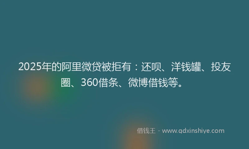 2025年的阿里微贷被拒有：还呗、洋钱罐、投友圈、360借条、微博借钱等。