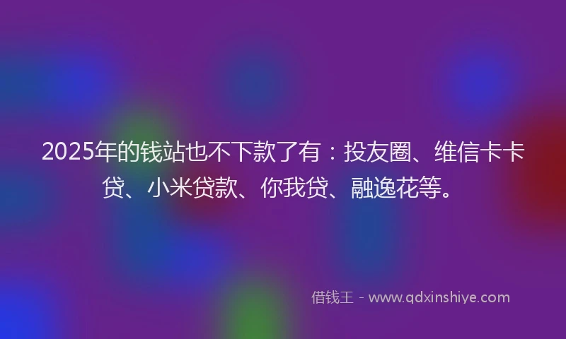 2025年的钱站也不下款了有：投友圈、维信卡卡贷、小米贷款、你我贷、融逸花等。