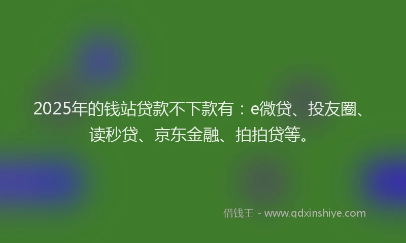 2025年的钱站贷款不下款有：e微贷、投友圈、读秒贷、京东金融、拍拍贷等。
