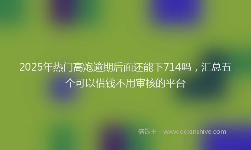 2025年热门高炮逾期后面还能下714吗，汇总五个可以借钱不用审核的平台