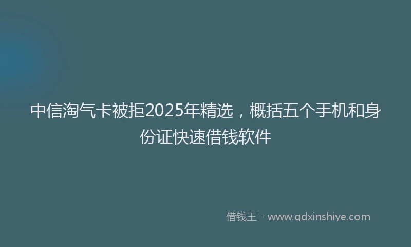 中信淘气卡被拒2025年精选，概括五个手机和身份证快速借钱软件