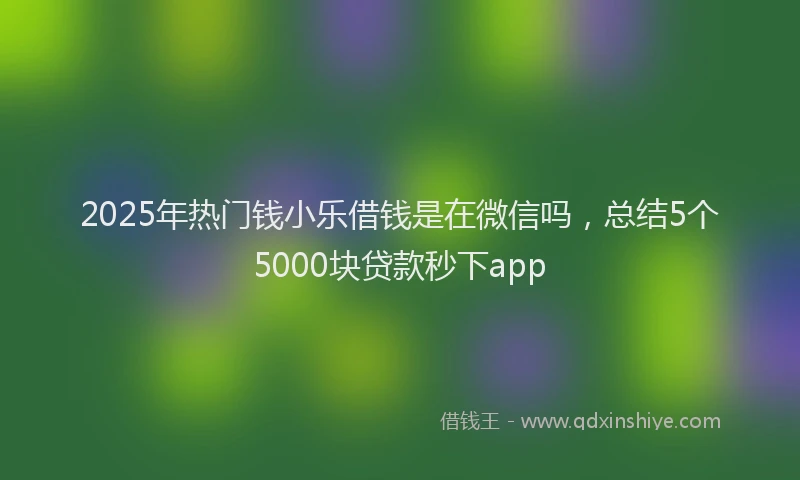 2025年热门钱小乐借钱是在微信吗，总结5个5000块贷款秒下app