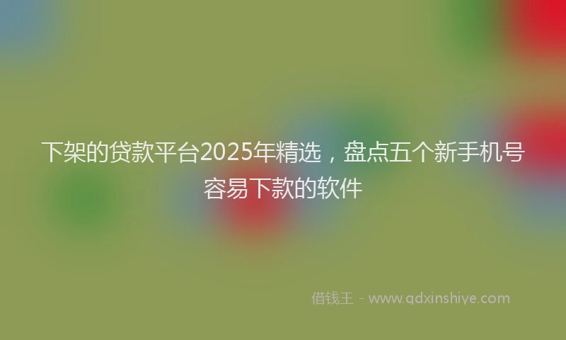 下架的贷款平台2025年精选，盘点五个新手机号容易下款的软件