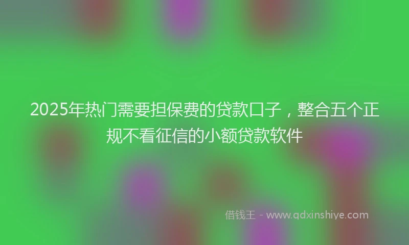 2025年热门需要担保费的贷款口子，整合五个正规不看征信的小额贷款软件