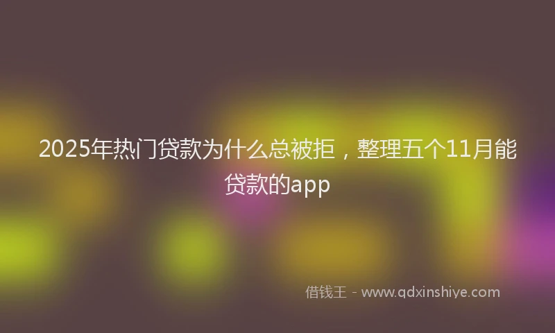 2025年热门贷款为什么总被拒，整理五个11月能贷款的app