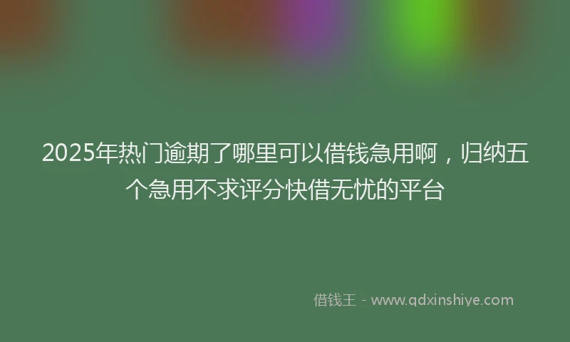 2025年热门逾期了哪里可以借钱急用啊，归纳五个急用不求评分快借无忧的平台