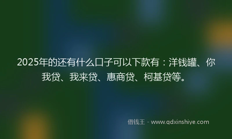 2025年的还有什么口子可以下款有：洋钱罐、你我贷、我来贷、惠商贷、柯基贷等。