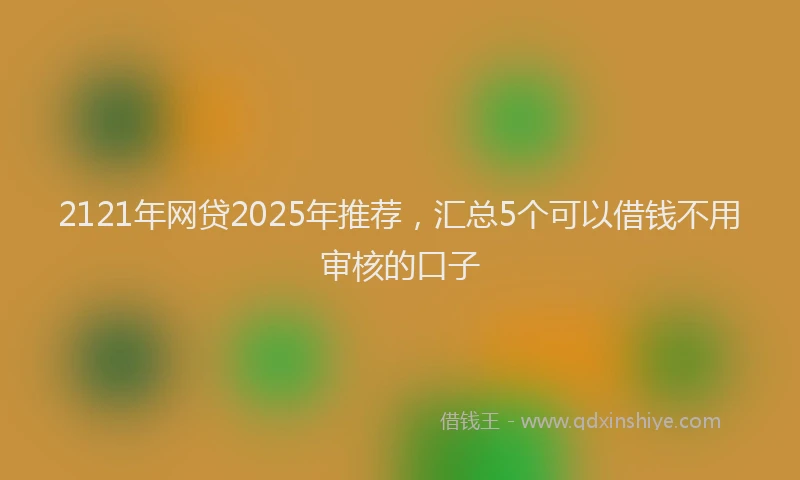 2121年网贷2025年推荐，汇总5个可以借钱不用审核的口子