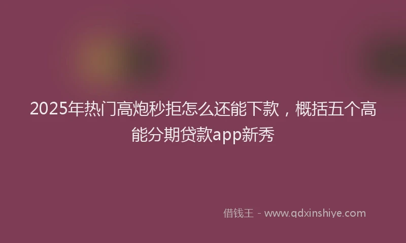2025年热门高炮秒拒怎么还能下款，概括五个高能分期贷款app新秀