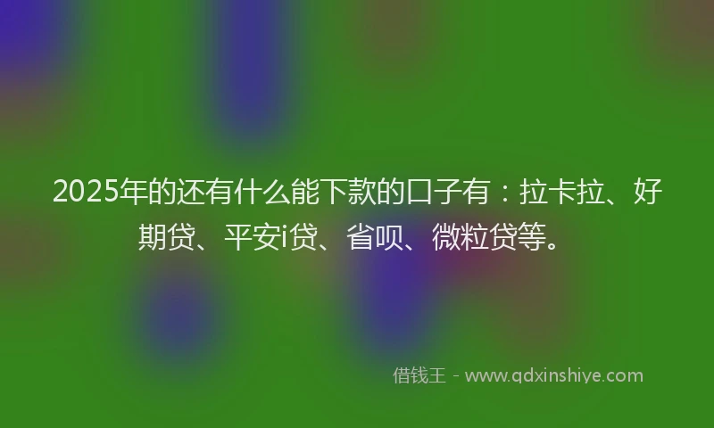 2025年的还有什么能下款的口子有：拉卡拉、好期贷、平安i贷、省呗、微粒贷等。