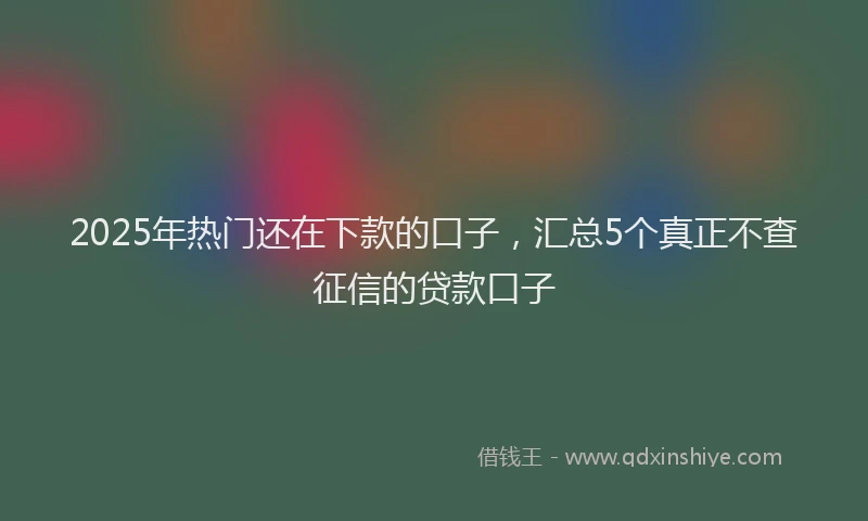 2025年热门还在下款的口子，汇总5个真正不查征信的贷款口子