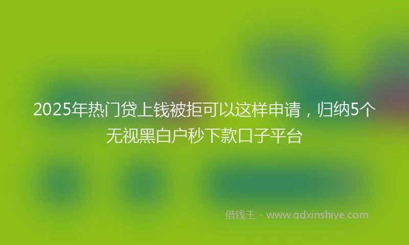 2025年热门贷上钱被拒可以这样申请，归纳5个无视黑白户秒下款口子平台