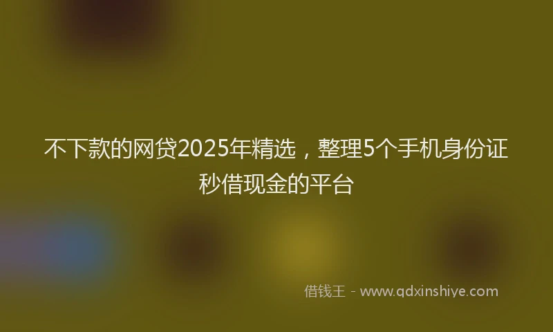 不下款的网贷2025年精选，整理5个手机身份证秒借现金的平台