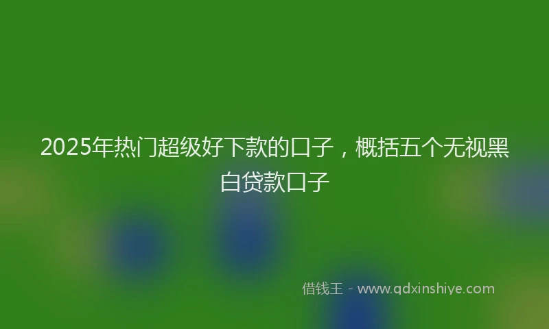 2025年热门超级好下款的口子，概括五个无视黑白贷款口子