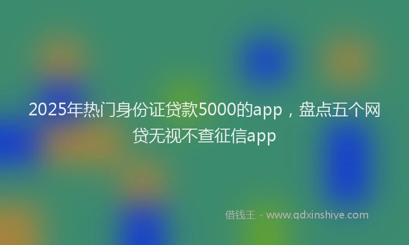 2025年热门身份证贷款5000的app，盘点五个网贷无视不查征信app