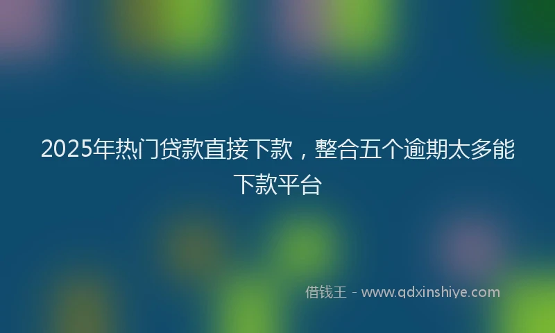 2025年热门贷款直接下款，整合五个逾期太多能下款平台