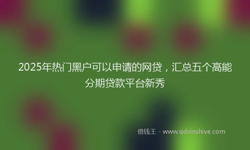 2025年热门黑户可以申请的网贷，汇总五个高能分期贷款平台新秀