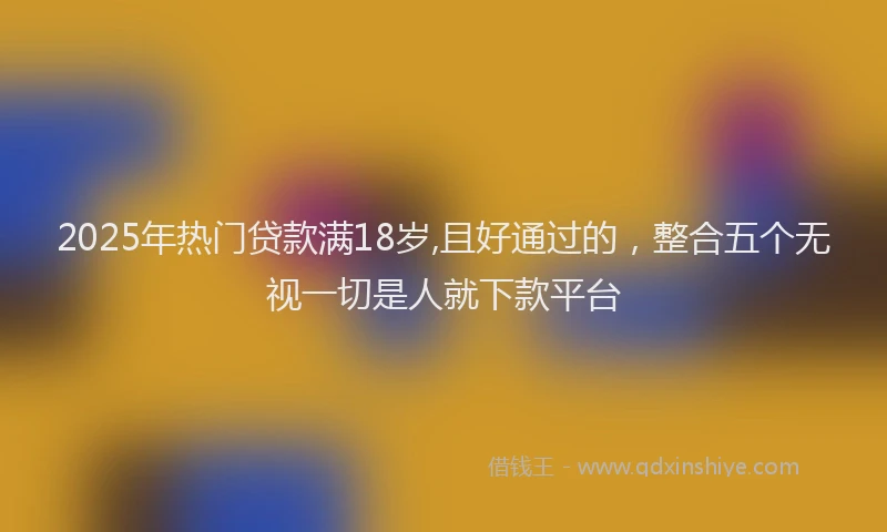 2025年热门贷款满18岁,且好通过的，整合五个无视一切是人就下款平台