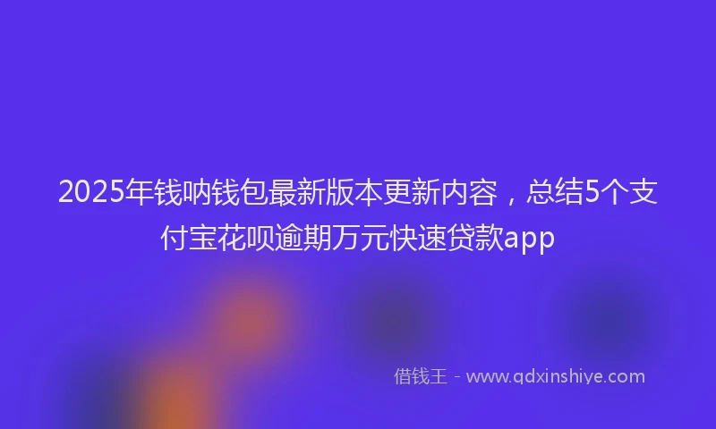2025年钱呐钱包最新版本更新内容，总结5个支付宝花呗逾期万元快速贷款app