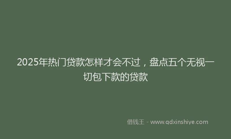 2025年热门贷款怎样才会不过，盘点五个无视一切包下款的贷款