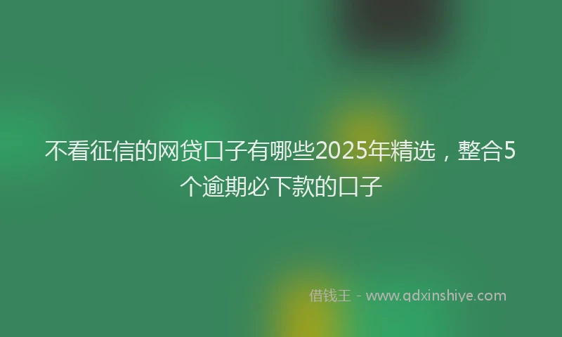 不看征信的网贷口子有哪些2025年精选，整合5个逾期必下款的口子