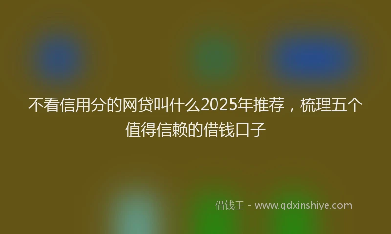 不看信用分的网贷叫什么2025年推荐，梳理五个值得信赖的借钱口子