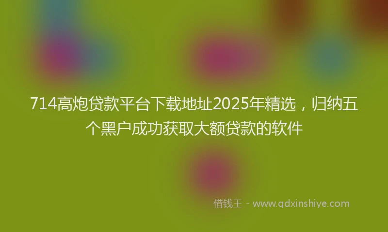 714高炮贷款平台下载地址2025年精选，归纳五个黑户成功获取大额贷款的软件