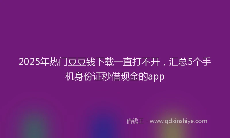 2025年热门豆豆钱下载一直打不开，汇总5个手机身份证秒借现金的app