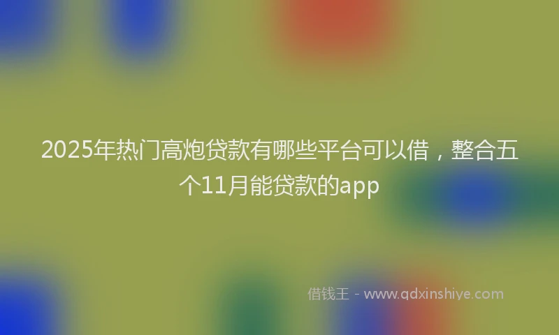 2025年热门高炮贷款有哪些平台可以借，整合五个11月能贷款的app