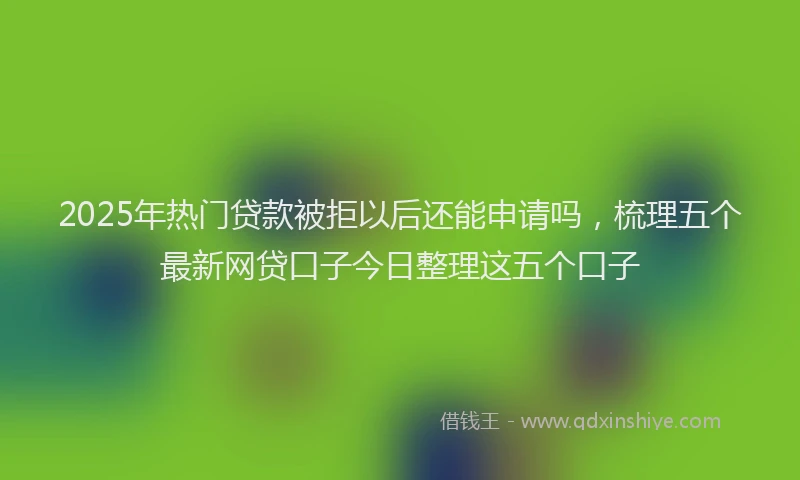 2025年热门贷款被拒以后还能申请吗，梳理五个最新网贷口子今日整理这五个口子