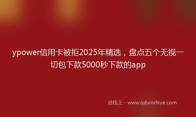 ypower信用卡被拒2025年精选，盘点五个无视一切包下款5000秒下款的app