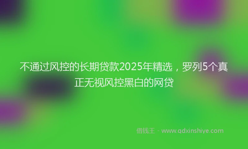 不通过风控的长期贷款2025年精选，罗列5个真正无视风控黑白的网贷