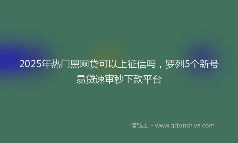 2025年热门黑网贷可以上征信吗，罗列5个新号易贷速审秒下款平台