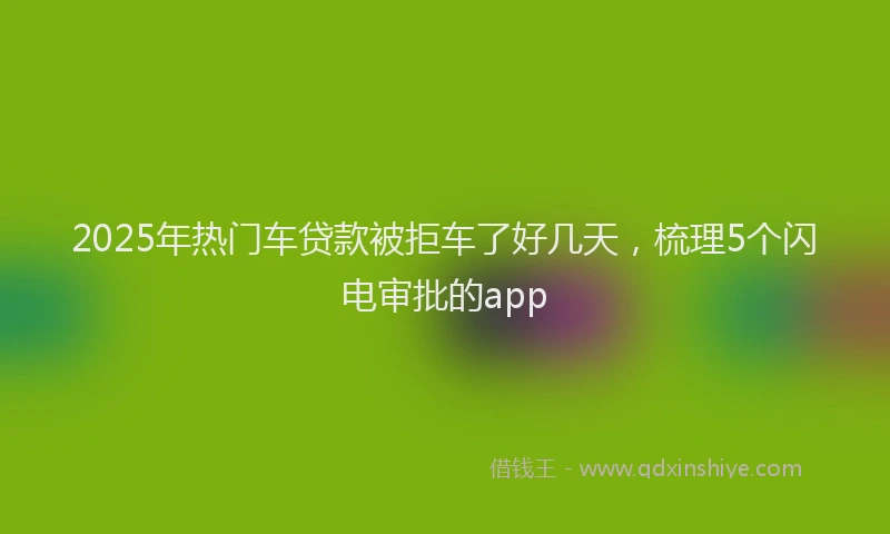 2025年热门车贷款被拒车了好几天，梳理5个闪电审批的app
